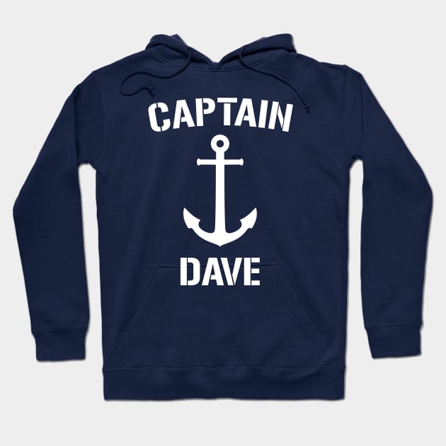 Nautical Captain Dave Personalized Boat Anchor Hoodie by Rewstudio